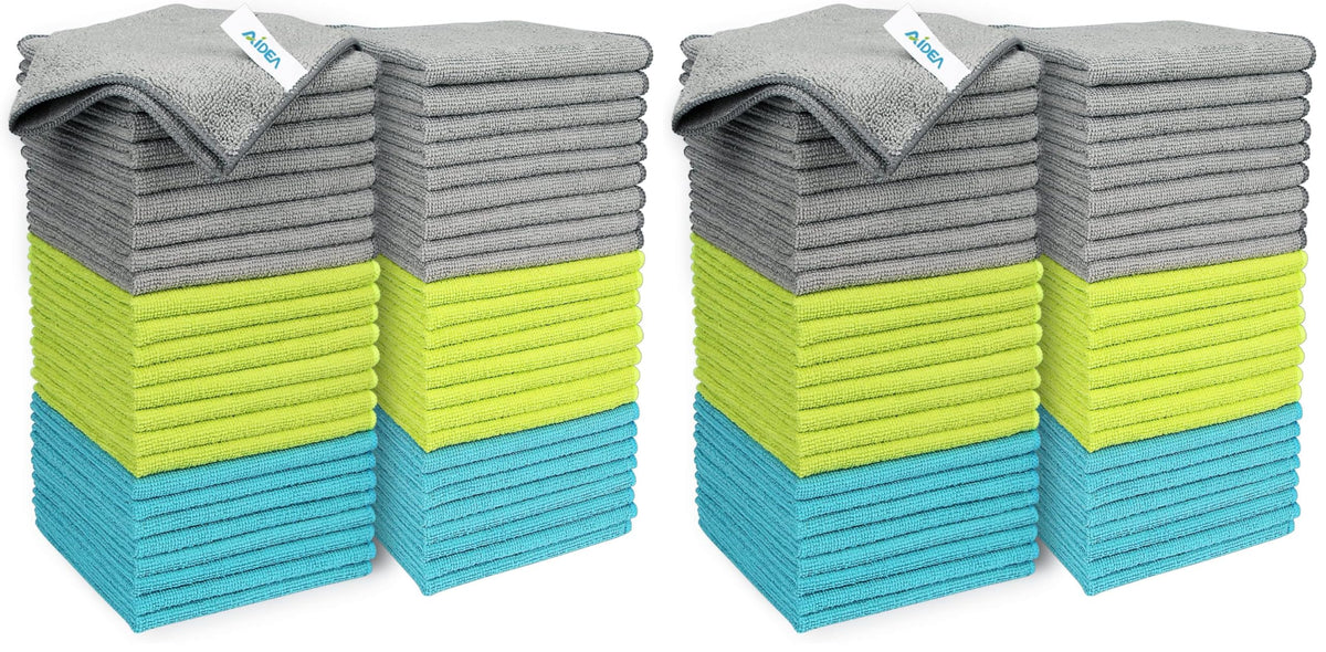 AIDEA Brown Microfiber Cleaning Cloth-12PK, Cleaning Rags 12"x12" Absorbent