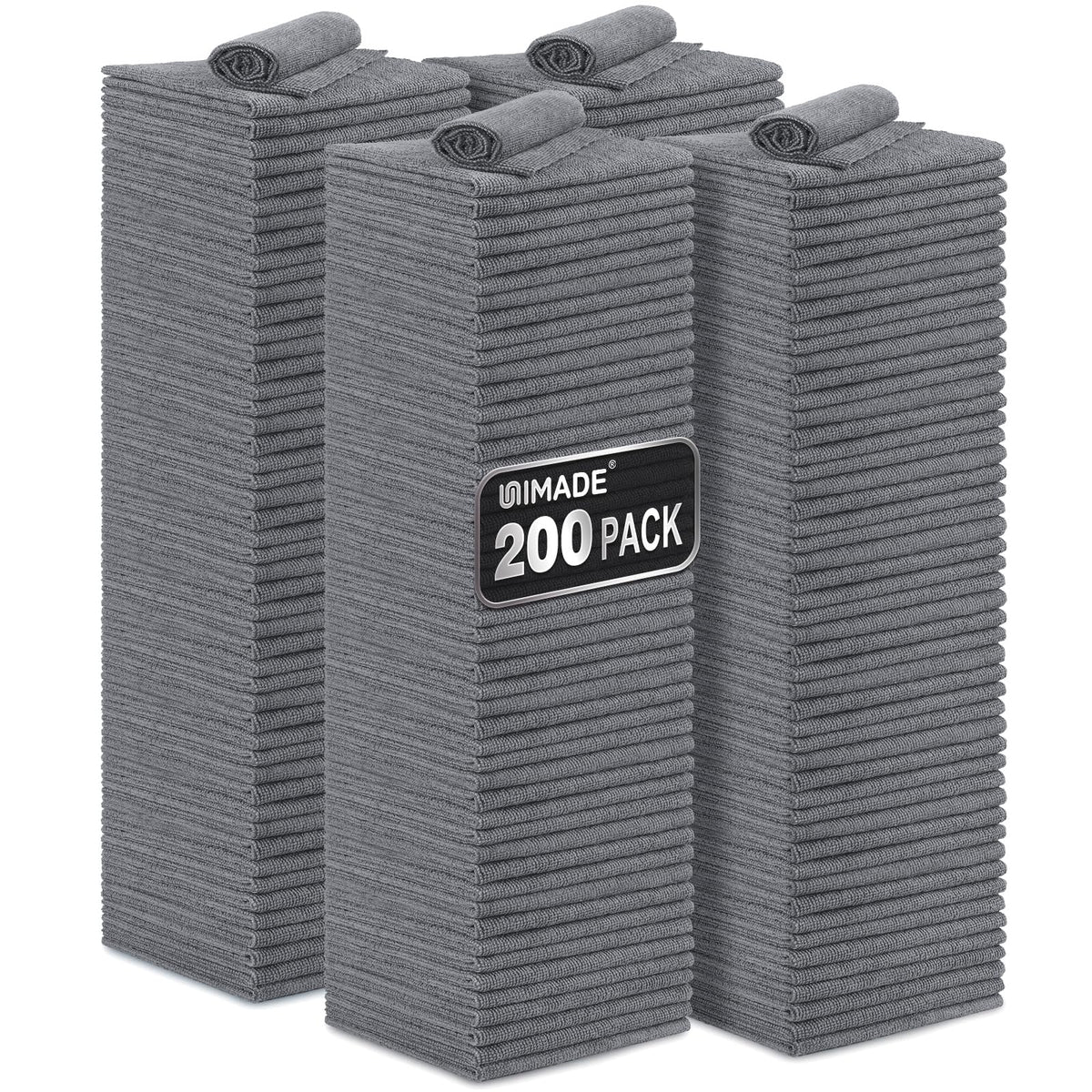 UNIMADE Microfiber Cleaning Cloth, 100PK Commercial Grade Work Rags
