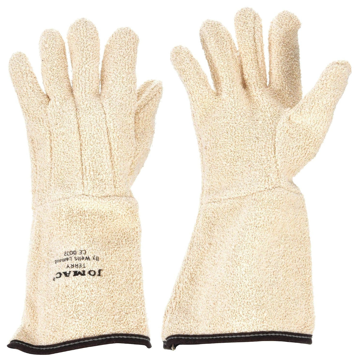 Heat Resist Gloves, White, Terry Cloth, PR