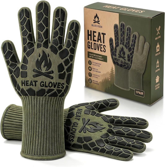 BBQ Gloves Heat Resistant Cooking Grill Gloves Heat Proof for Men