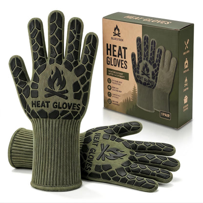 BBQ Gloves Heat Resistant Cooking Grill Gloves Heat Proof for Men