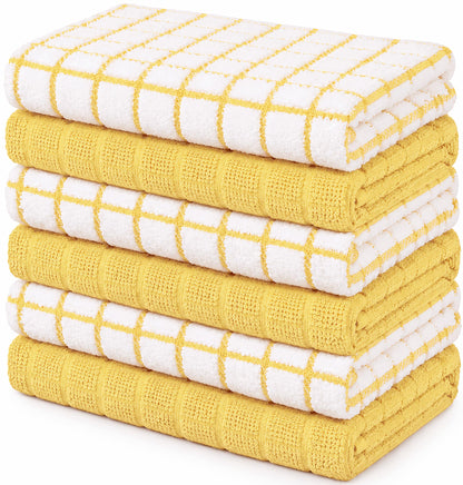 Bumble Dish Cloths (8-Pack), 100% Cotton Kitchen Towels, 12"x12" - Gray