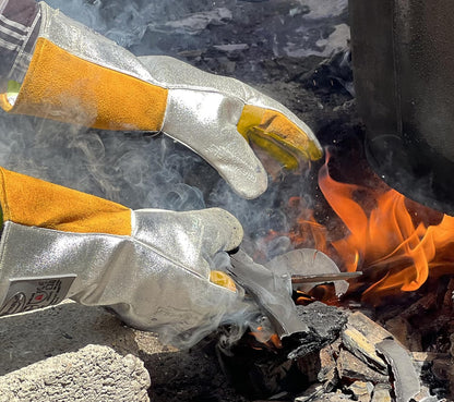 SpecxArmor® Graywolf® Aluminized Heat Resistant Welding Glove/Large/1472°F│Fire Gloves│Kevlar Gloves│High Heat│Foundry glove│