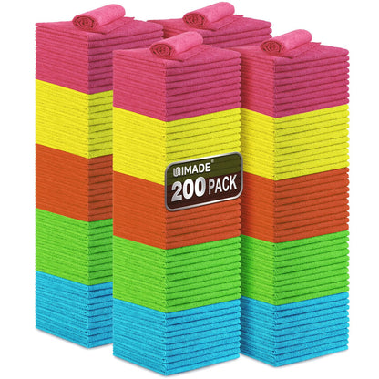 UNIMADE Microfiber Cleaning Cloth, 100PK Commercial Grade Work Rags
