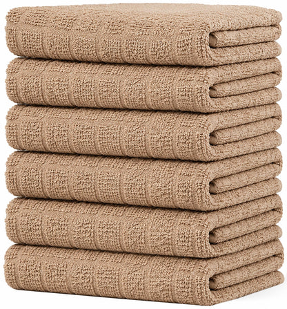Bumble Dish Cloths (8-Pack), 100% Cotton Kitchen Towels, 12"x12" - Gray