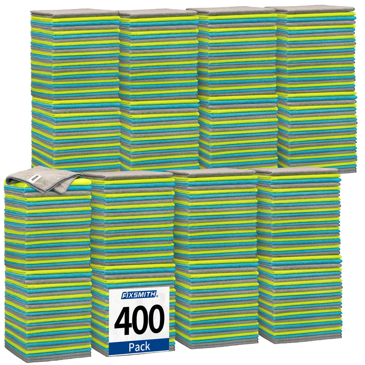 FIXSMITH Microfiber Cleaning Cloth - Pack of 8, Size: 12 x 16 in, Multi-Functional Cleaning Towels, Highly Absorbent Cleaning Rags, Lint-Free, Streak-Free Cleaning Cloths for Car Kitchen Home