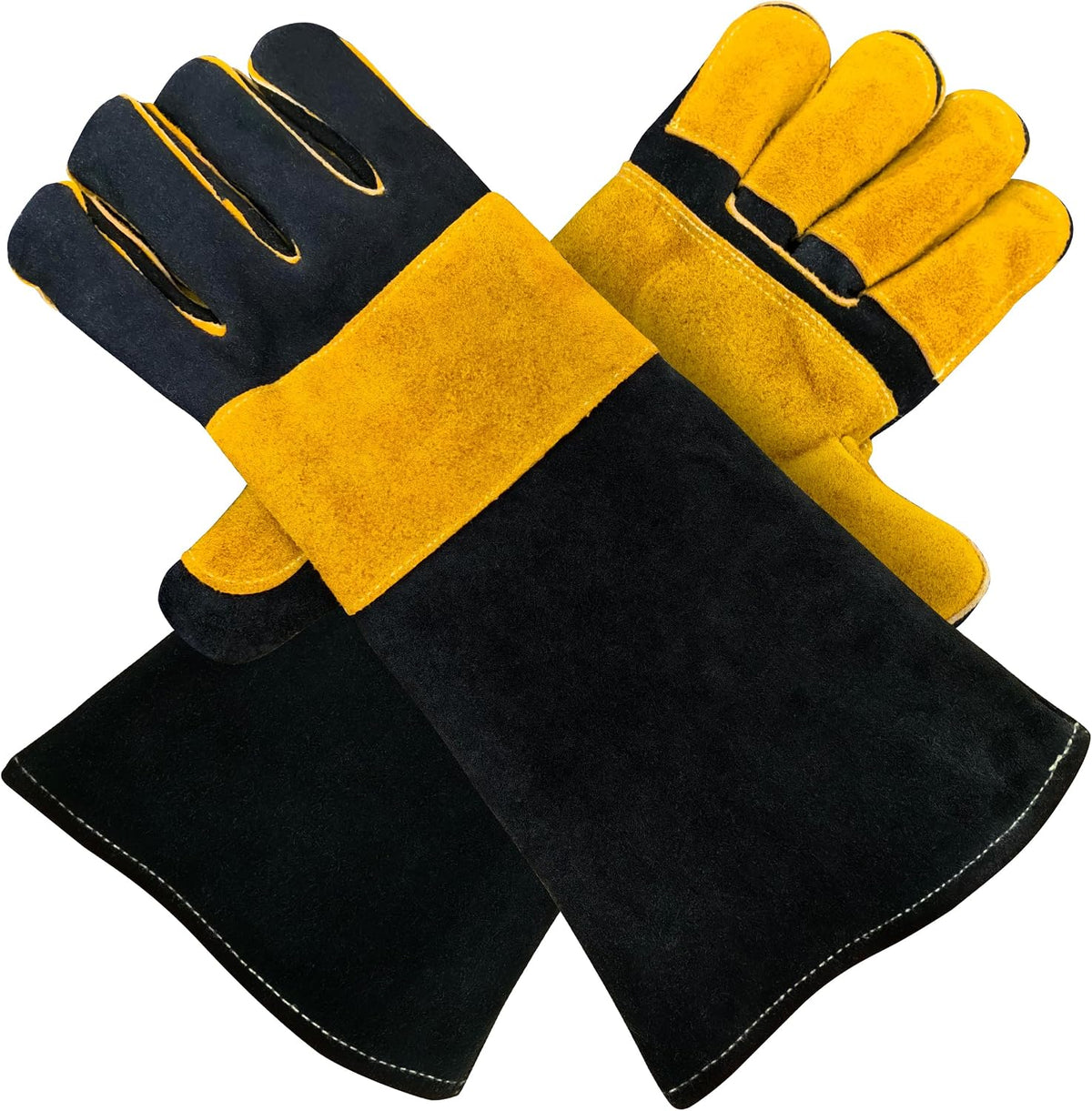 GRILL ARMOR Fire Pit & Campfire Gloves, 16in Leather, 932F Heat Resistant