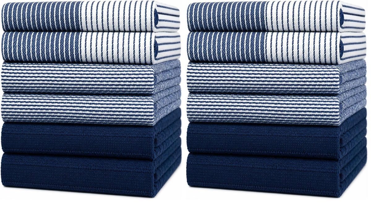Premium Kitchen Towels 6 Pack 100% Cotton, 20"x28" Dish Towels - Grey