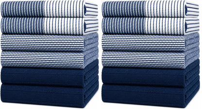 Premium Kitchen Towels 6 Pack 100% Cotton, 20"x28" Dish Towels - Grey