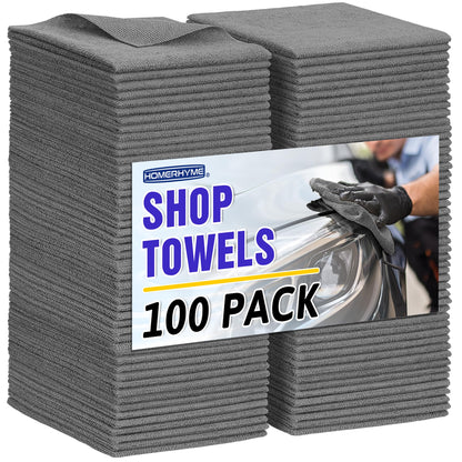 Microfiber Cleaning Cloth, 100 Pack Cleaning Rags Microfiber Towel Bulk Absorbent Lint-Free Wash Cloths, All-Purpose Shop Towels for Cars, Automotive, Garage, Home & Kitchen 11.5"*11.5"