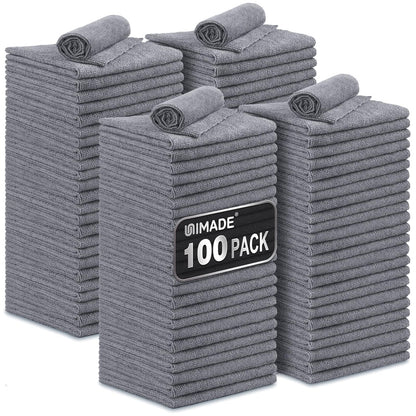 UNIMADE Microfiber Cleaning Cloth, 100PK Commercial Grade Work Rags