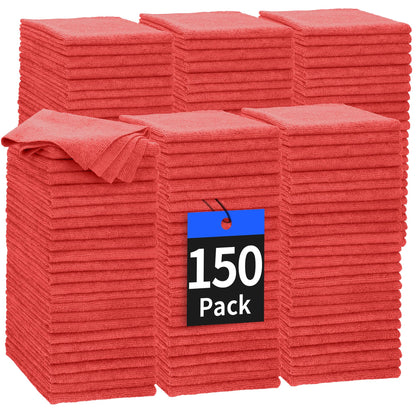 Microfiber Cleaning Cloth, 100 Pack Cleaning Rags Microfiber Towel Bulk Absorbent Lint-Free Wash Cloths, All-Purpose Shop Towels for Cars, Automotive, Garage, Home & Kitchen 11.5"*11.5"
