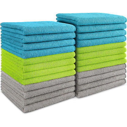 AIDEA White Microfiber Cleaning Cloth-12PK, Cleaning Rags 12"x 12" Reusable