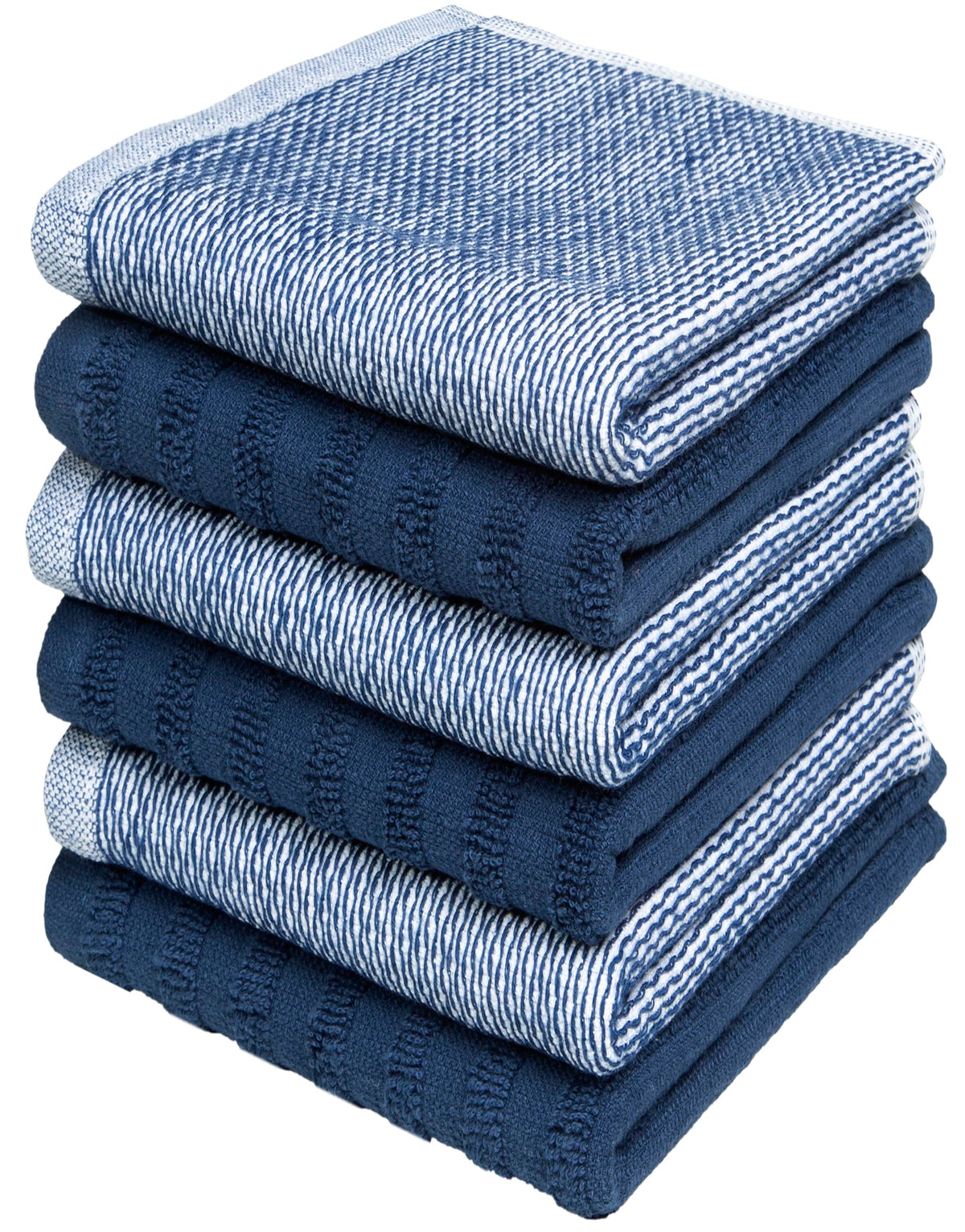 Premium Kitchen Towels 6 Pack 100% Cotton, 20"x28" Dish Towels - Grey