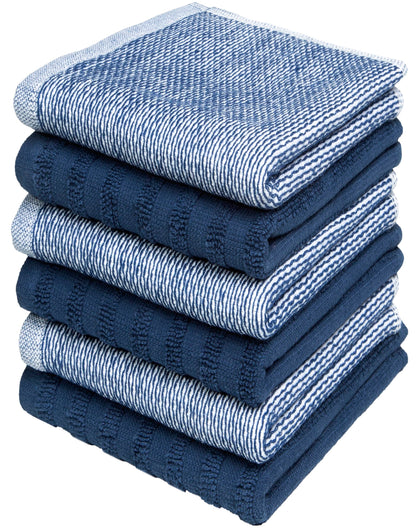 Premium Kitchen Towels 6 Pack 100% Cotton, 20"x28" Dish Towels - Grey