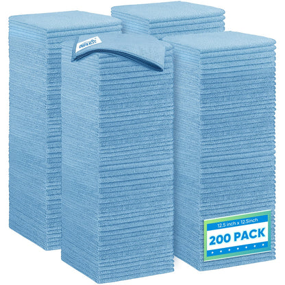 HOMEXCEL Black Microfiber Cleaning Cloth 12 Pack, 12.5 x 12.5 inch Microfiber Towels for Cars, Ultra Absorbent Car Washing Cloth, Lint Free Streak Free Cleaning Rags for Car, Kitchen, and Window