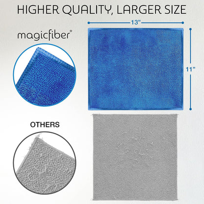 MagicFiber Microfiber Cleaning Cloth, Rags & Dish Towels, 12pk, Large 13x11