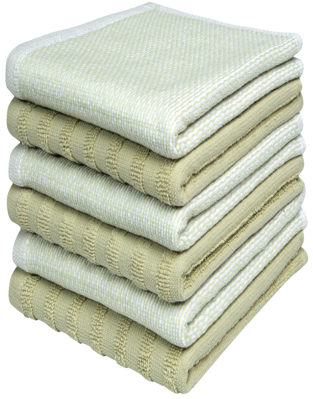 Premium Kitchen Towels 6 Pack 100% Cotton, 20"x28" Dish Towels - Grey