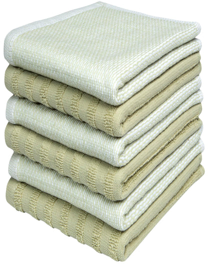 Premium Kitchen Towels 6 Pack 100% Cotton, 20"x28" Dish Towels - Grey