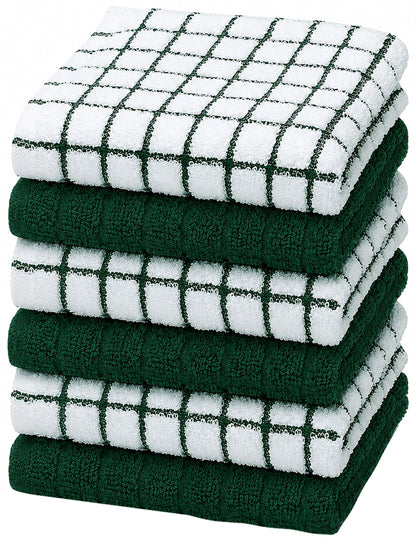 Bumble Dish Cloths (8-Pack), 100% Cotton Kitchen Towels, 12"x12" - Gray