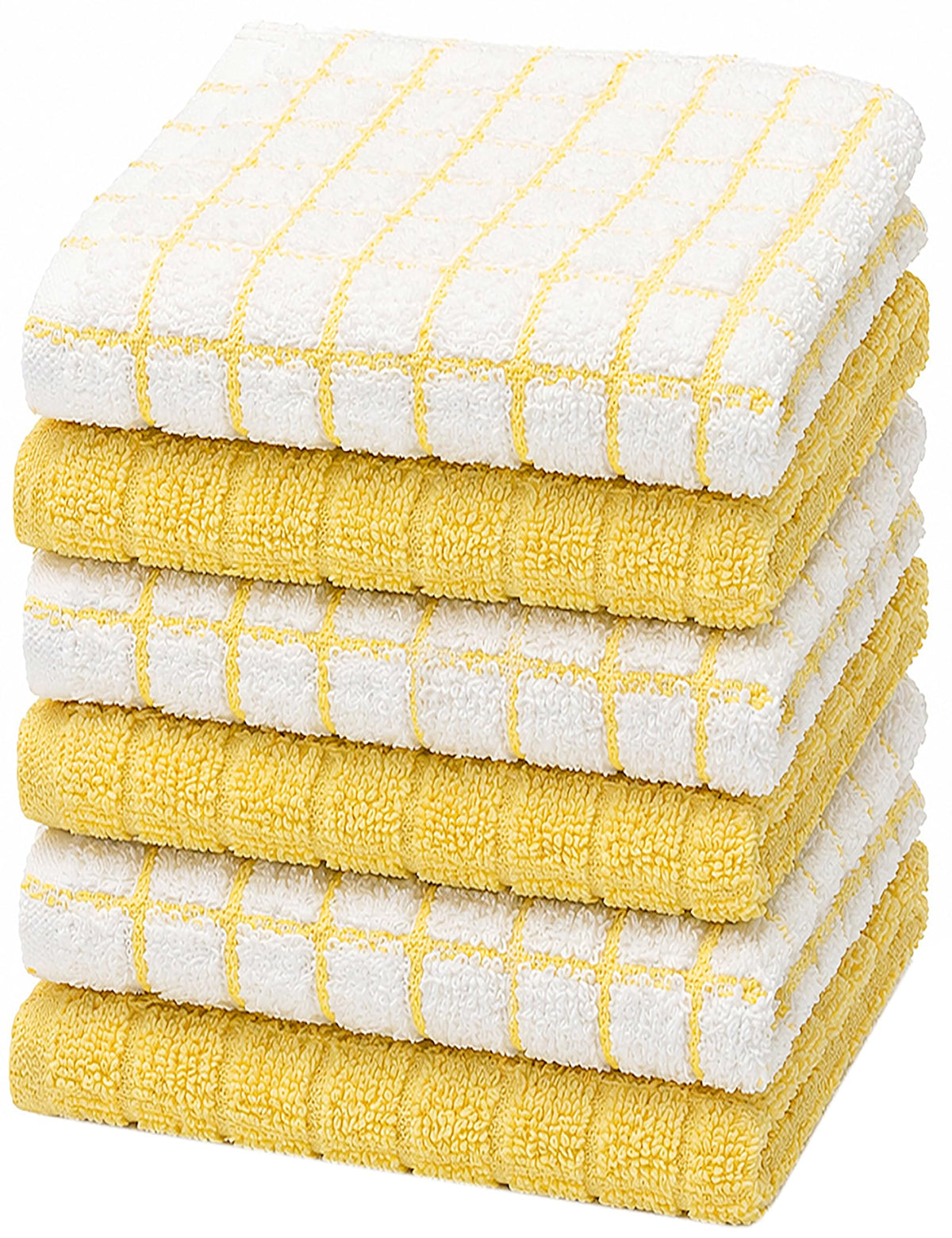 Bumble Dish Cloths (8-Pack), 100% Cotton Kitchen Towels, 12"x12" - Gray