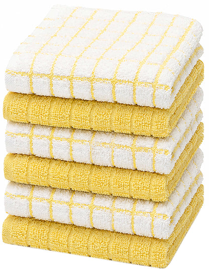 Bumble Dish Cloths (8-Pack), 100% Cotton Kitchen Towels, 12"x12" - Gray