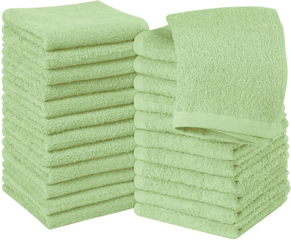 Utopia Towels 24 Pack Washcloths, 12x12 In, 100% Cotton, White
