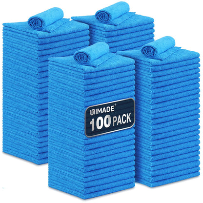 UNIMADE Microfiber Cleaning Cloth, 100PK Commercial Grade Work Rags