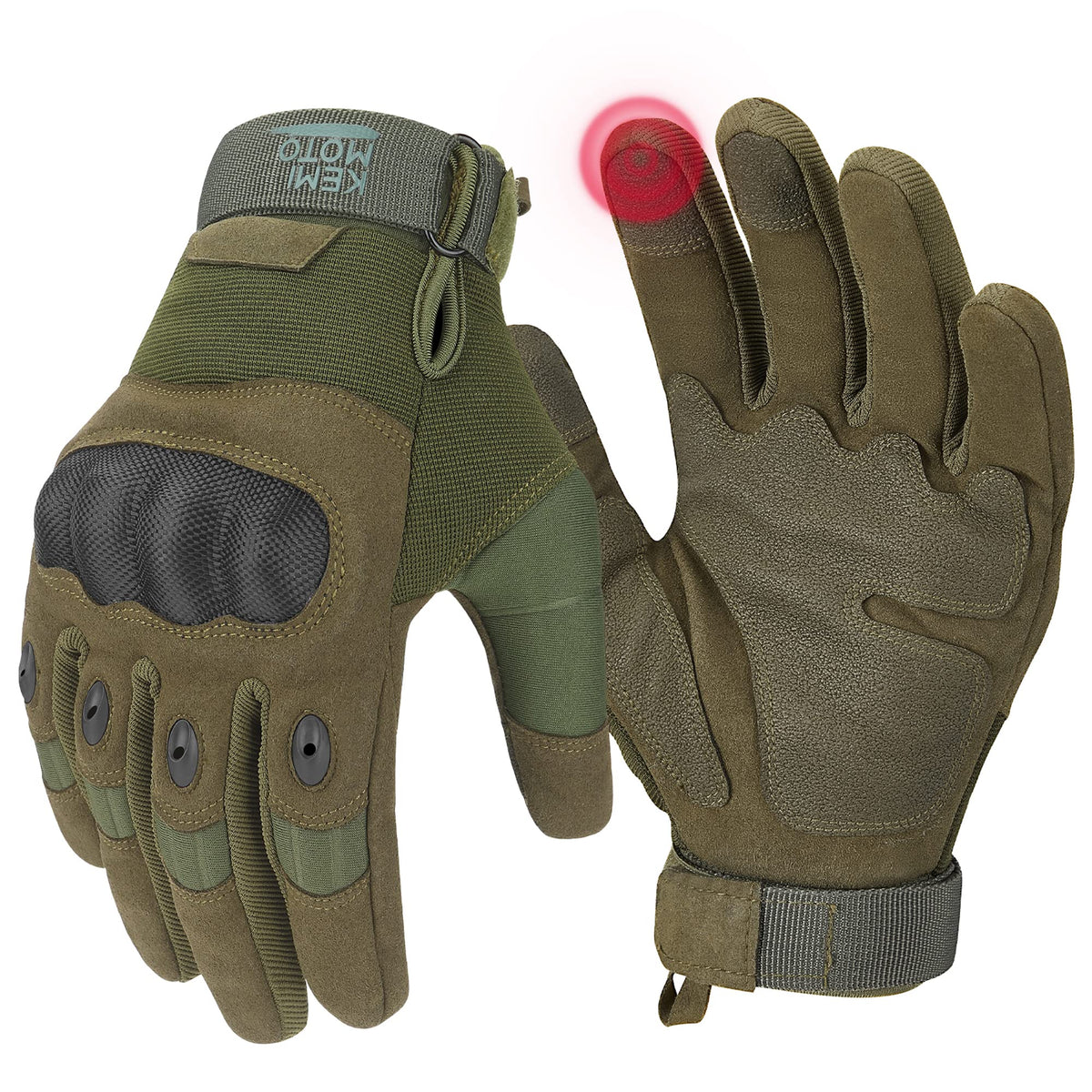 KEMIMOTO Tactical Gloves for Men, Touchscreen Motorcycle Gloves with Hard Shell & Palm Padding for Sports Motorcycle Cycling Tactical Airsoft Paintball Hunting Hiking