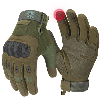 KEMIMOTO Tactical Gloves for Men, Touchscreen Motorcycle Gloves with Hard Shell & Palm Padding for Sports Motorcycle Cycling Tactical Airsoft Paintball Hunting Hiking