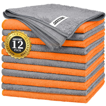 FIXSMITH Microfiber Cleaning Cloth - Pack of 8, Size: 12 x 16 in, Multi-Functional Cleaning Towels, Highly Absorbent Cleaning Rags, Lint-Free, Streak-Free Cleaning Cloths for Car Kitchen Home
