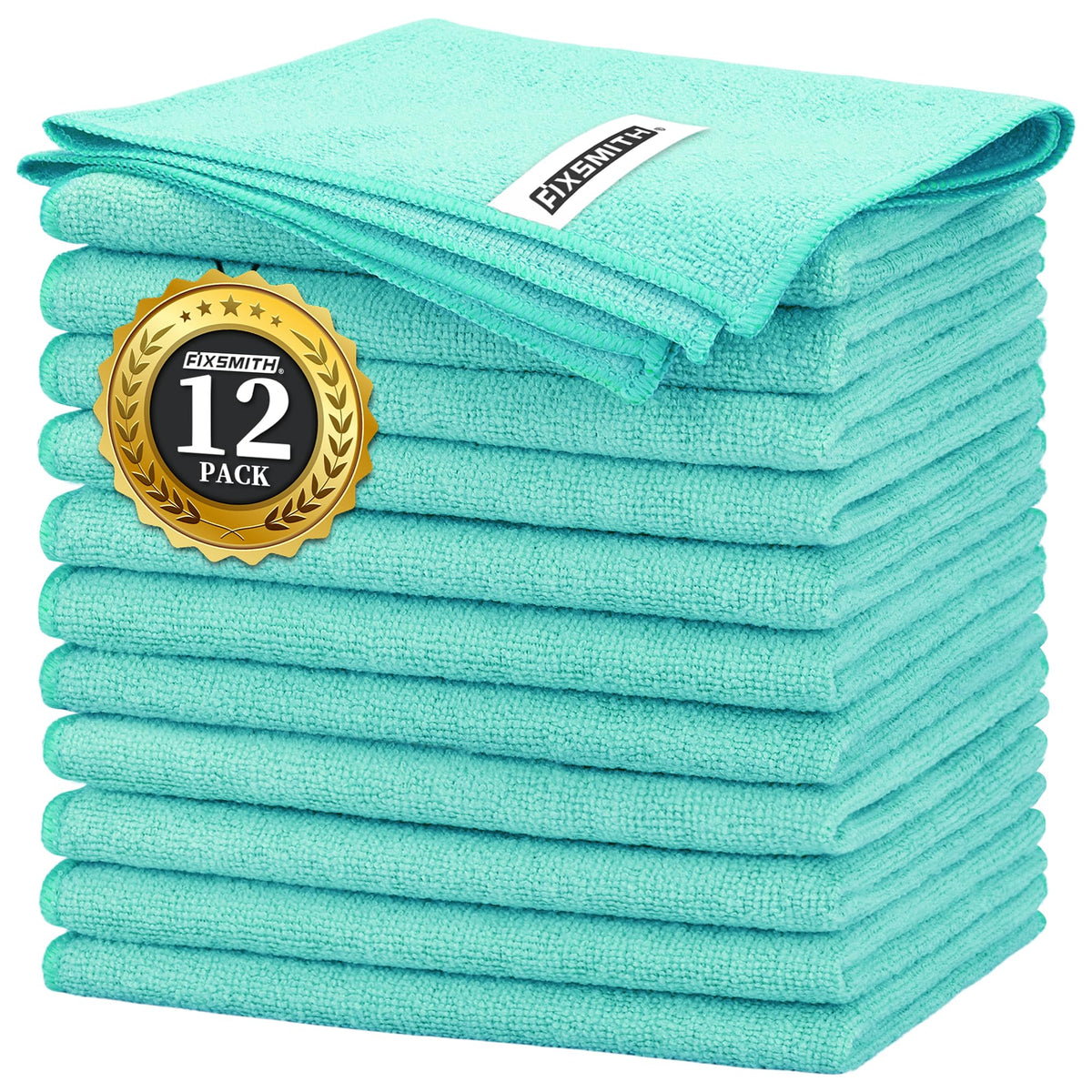 FIXSMITH Microfiber Cleaning Cloth - Pack of 8, Size: 12 x 16 in, Multi-Functional Cleaning Towels, Highly Absorbent Cleaning Rags, Lint-Free, Streak-Free Cleaning Cloths for Car Kitchen Home