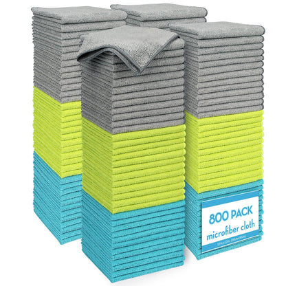 AIDEA White Microfiber Cleaning Cloth-12PK, Cleaning Rags 12"x 12" Reusable