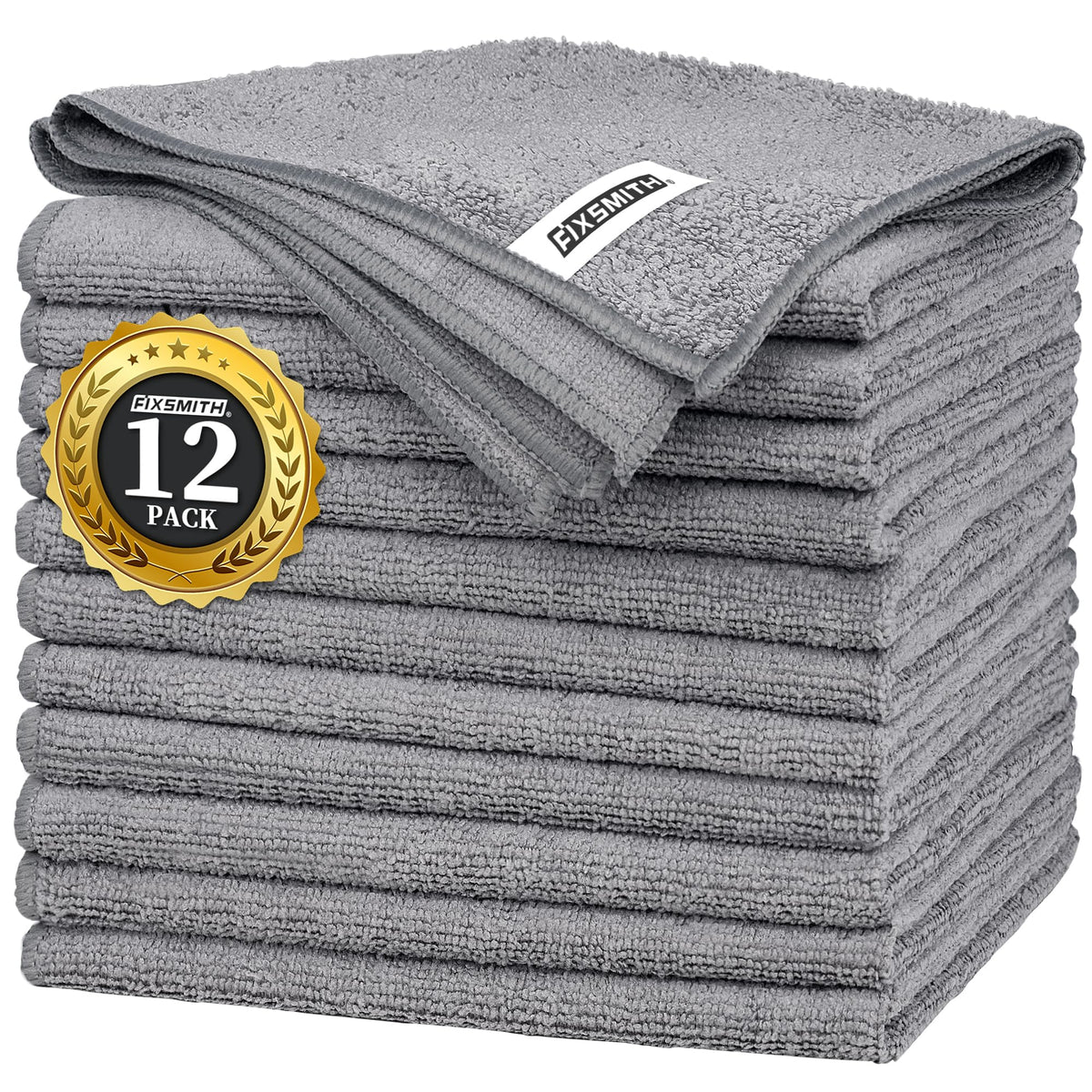 FIXSMITH Microfiber Cleaning Cloth - Pack of 8, Size: 12 x 16 in, Multi-Functional Cleaning Towels, Highly Absorbent Cleaning Rags, Lint-Free, Streak-Free Cleaning Cloths for Car Kitchen Home