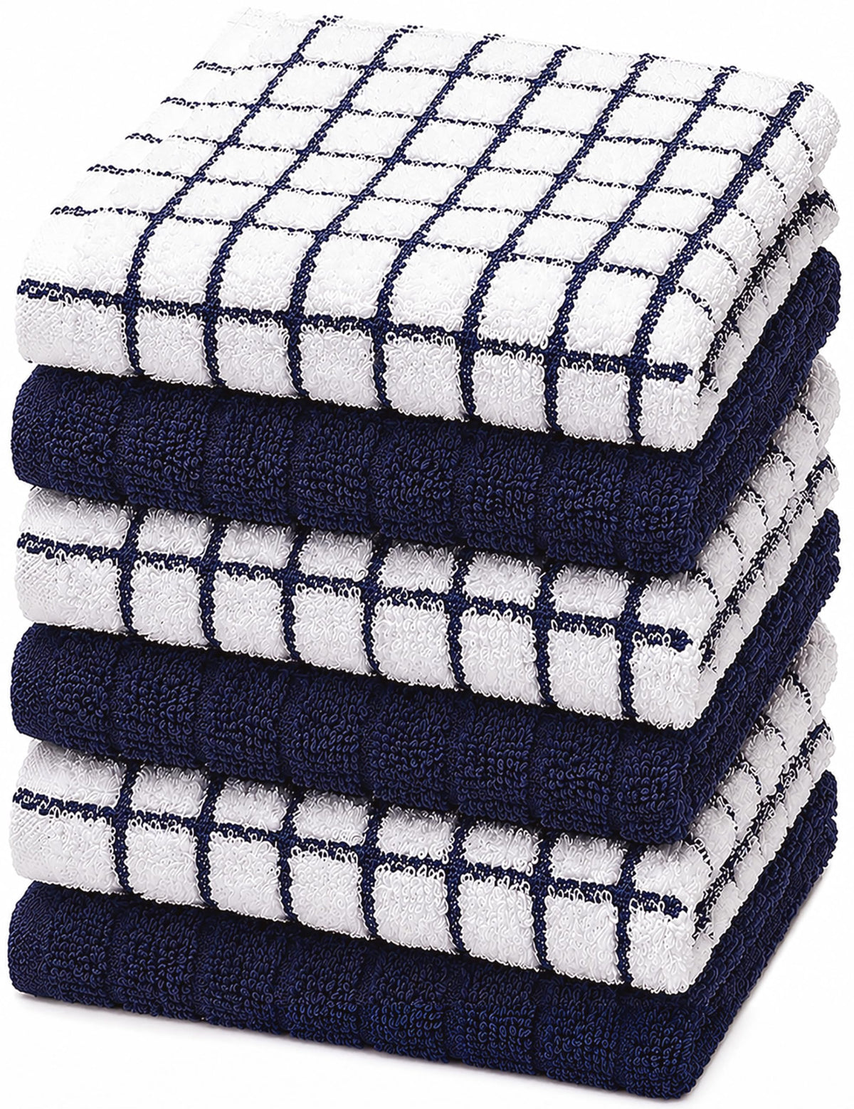 Bumble Dish Cloths (8-Pack), 100% Cotton Kitchen Towels, 12"x12" - Gray