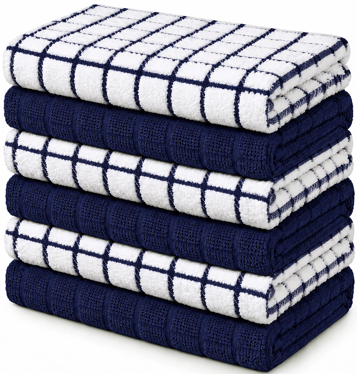 Bumble Dish Cloths (8-Pack), 100% Cotton Kitchen Towels, 12"x12" - Gray