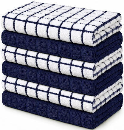 Bumble Dish Cloths (8-Pack), 100% Cotton Kitchen Towels, 12"x12" - Gray