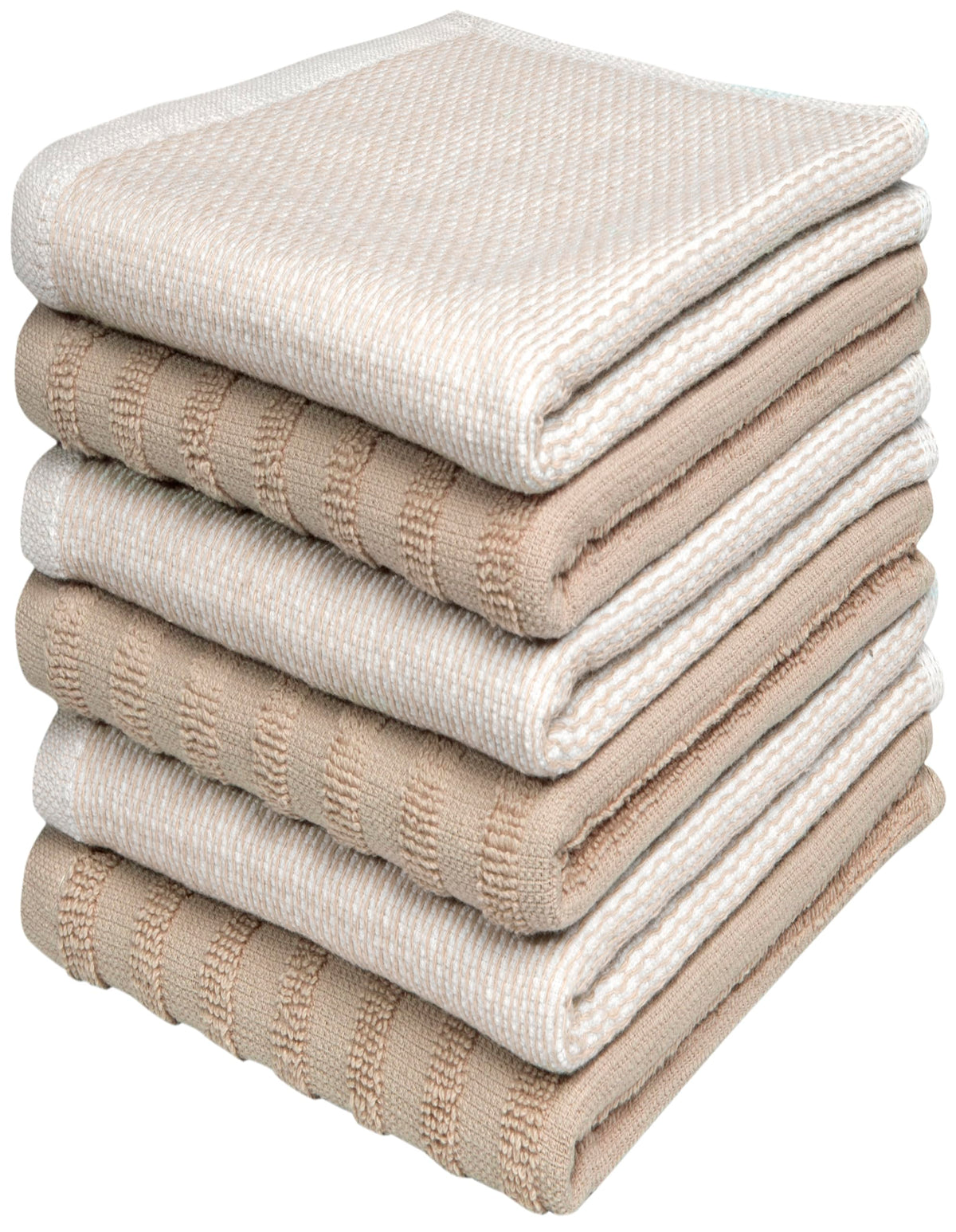 Premium Kitchen Towels 6 Pack 100% Cotton, 20"x28" Dish Towels - Grey
