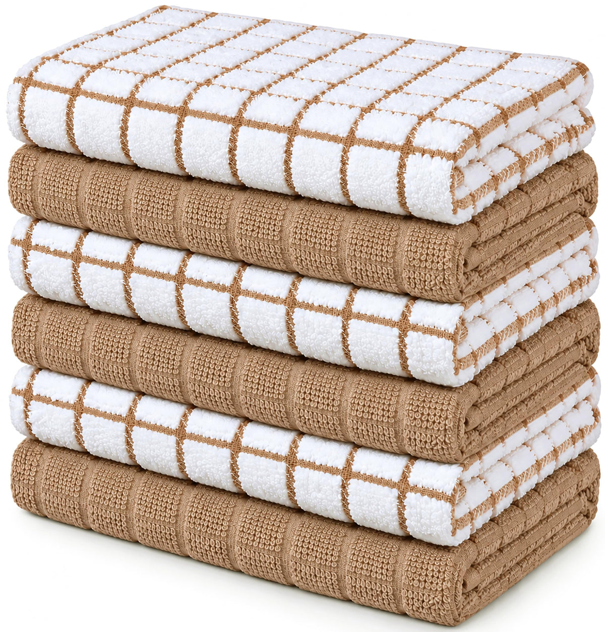 Bumble Dish Cloths (8-Pack), 100% Cotton Kitchen Towels, 12"x12" - Gray