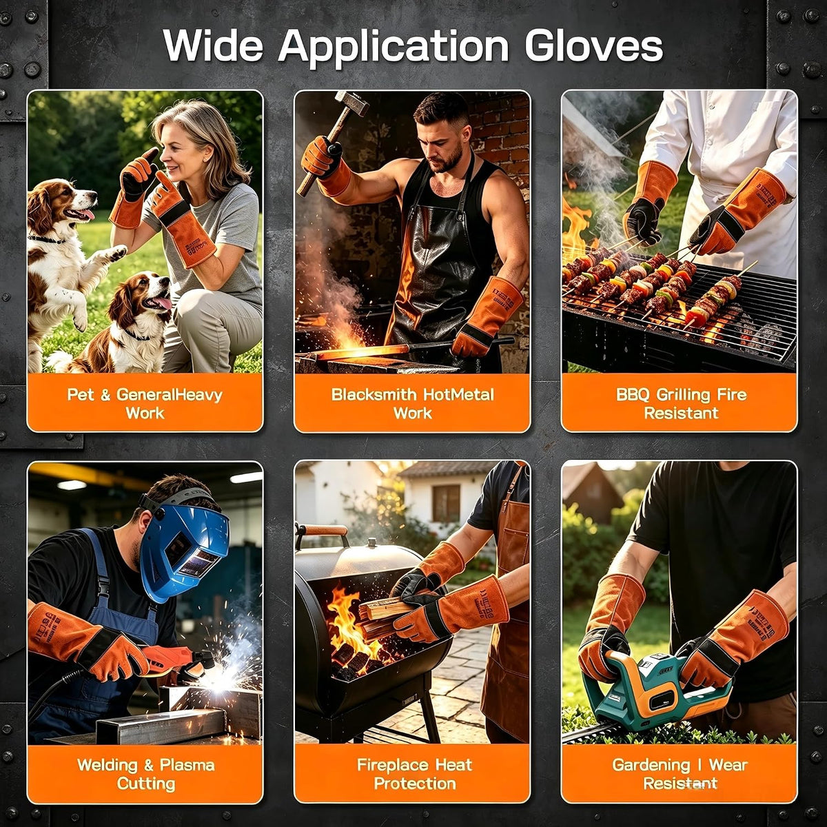 Heavy Duty Welding Gloves XL, 16" Premium Welding Gloves for Men