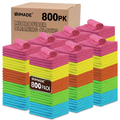 UNIMADE Microfiber Cleaning Cloth, 100PK Commercial Grade Work Rags
