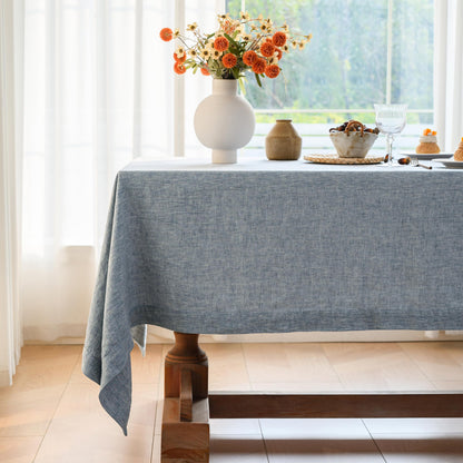 Linen World Linen Tablecloth,100% French Linen Natural Tablecloth 132" x 90" Inch,Washable Rectangular Tablecloth for Dining,Outdoor,Weddings and Restaurants,Decorative Thanksgiving Christmas
