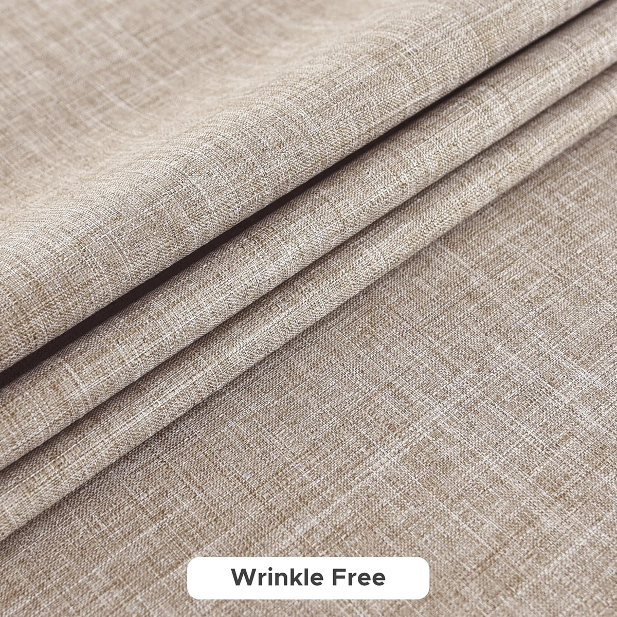 Fitable 2 Pack Linen Textured Rectangle Tablecloths, 52 x 70 Inch, Nature