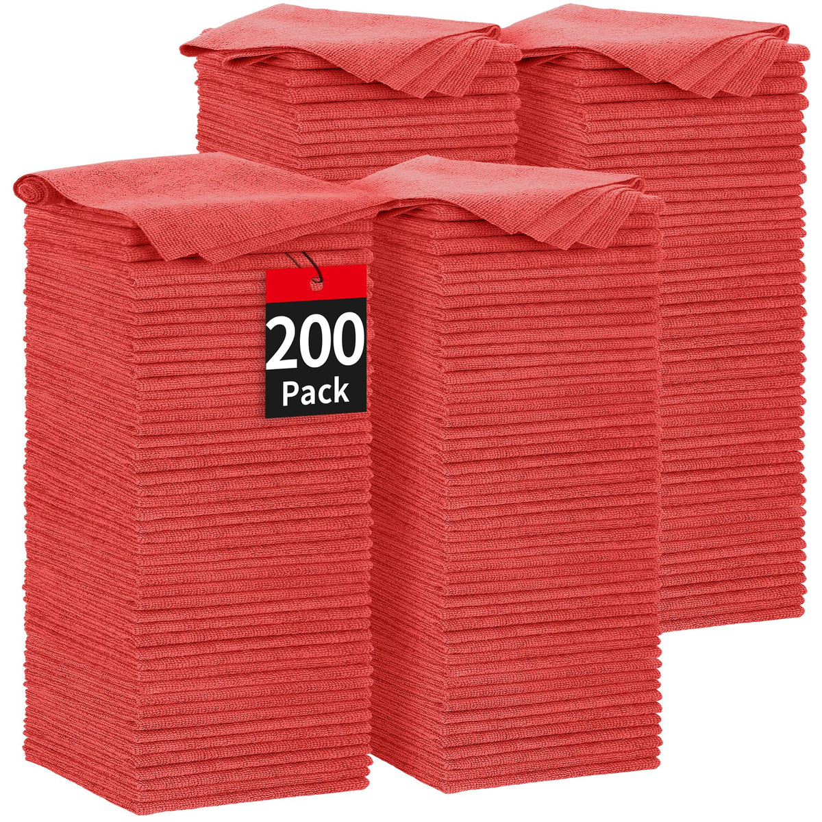 Microfiber Cleaning Cloth, 100 Pack Cleaning Rags Microfiber Towel Bulk Absorbent Lint-Free Wash Cloths, All-Purpose Shop Towels for Cars, Automotive, Garage, Home & Kitchen 11.5"*11.5"