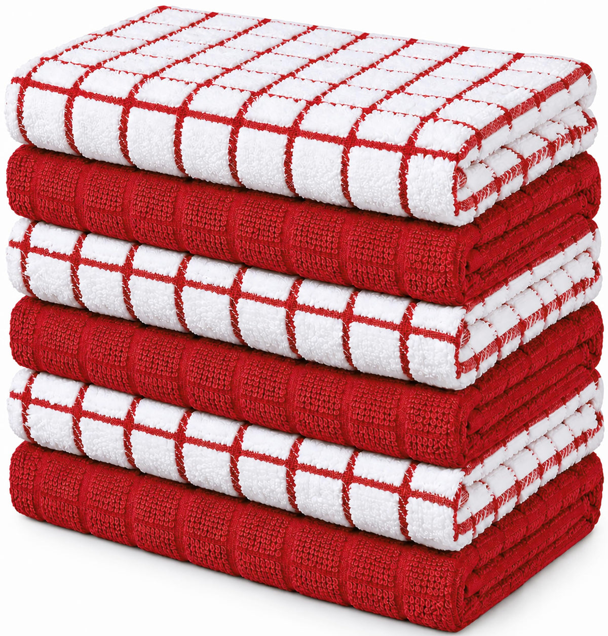 Bumble Dish Cloths (8-Pack), 100% Cotton Kitchen Towels, 12"x12" - Gray