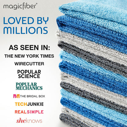MagicFiber Microfiber Cleaning Cloth, Rags & Dish Towels, 12pk, Large 13x11