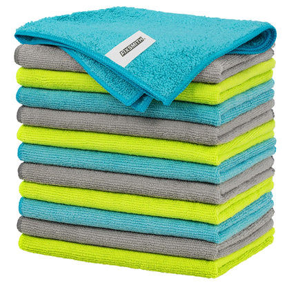 FIXSMITH Microfiber Cleaning Cloth - Pack of 8, Size: 12 x 16 in, Multi-Functional Cleaning Towels, Highly Absorbent Cleaning Rags, Lint-Free, Streak-Free Cleaning Cloths for Car Kitchen Home