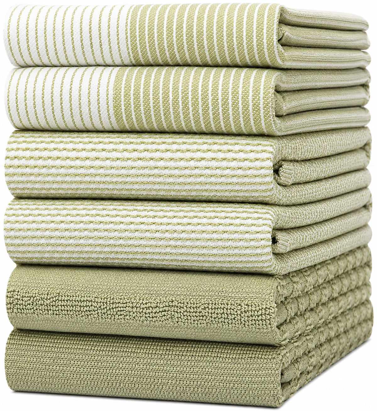 Premium Kitchen Towels 6 Pack 100% Cotton, 20"x28" Dish Towels - Grey