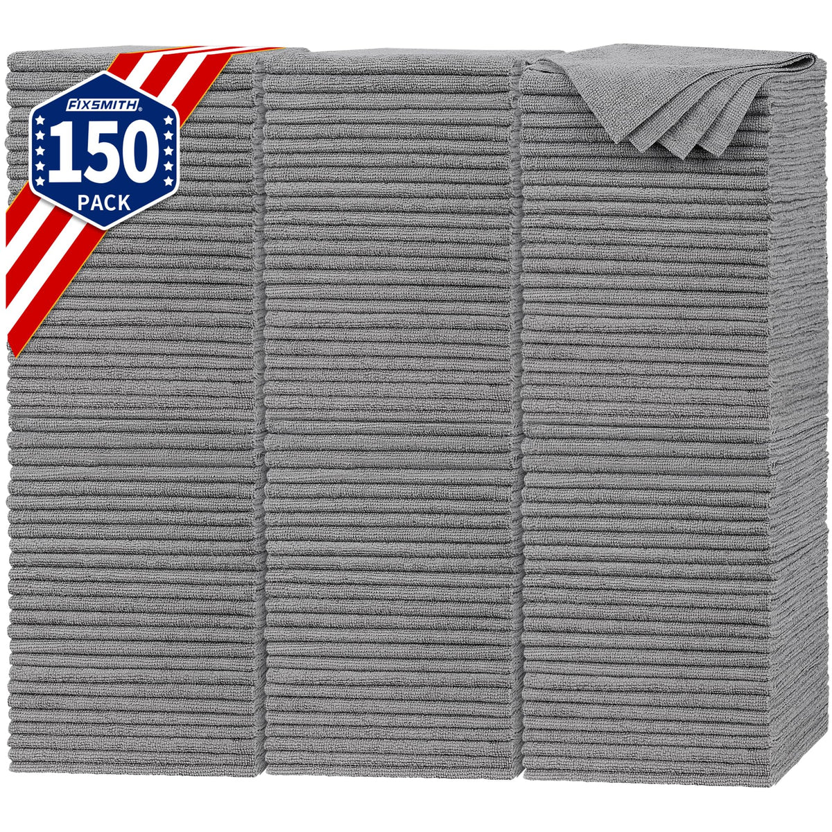 FIXSMITH Microfiber Cleaning Cloth - Pack of 8, Size: 12 x 16 in, Multi-Functional Cleaning Towels, Highly Absorbent Cleaning Rags, Lint-Free, Streak-Free Cleaning Cloths for Car Kitchen Home