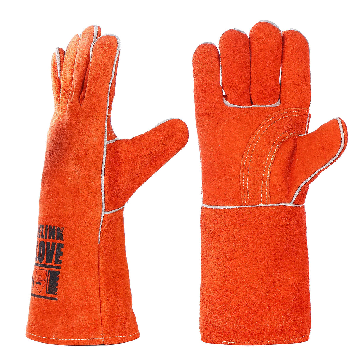 QeeLink Welding Gloves for Men - Fireproof Leather and Stitching